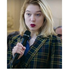 France 2021 Lea Seydoux Checkered Coat